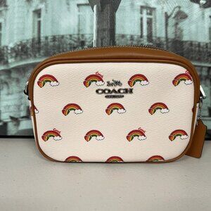 Coach CJ647 Mini Jamie Camera Bag Crossbody With Rainbow Print Chalk Multi